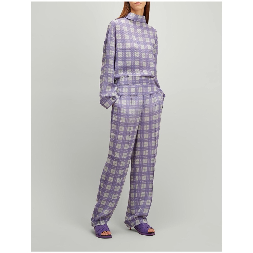 Joseph Canvas Check Top and Bottoms